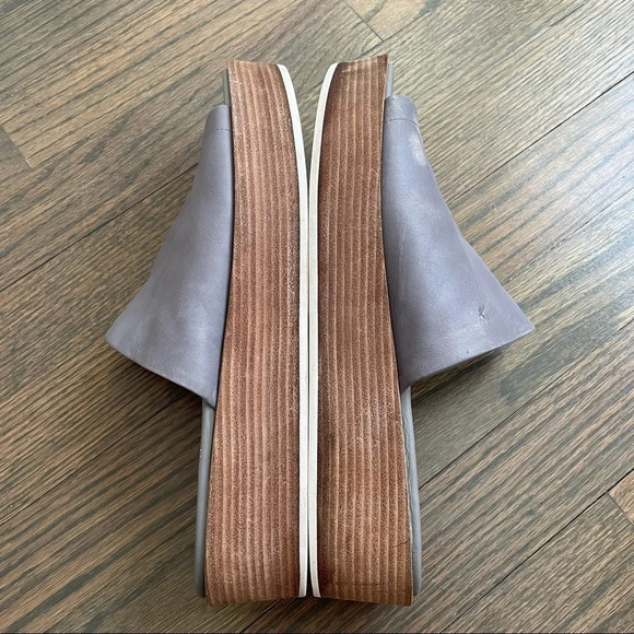 VINCE Leather Platform Slides Sandals 9.5 SASKIA PLATFORM SLIDE SANDALS, TRUFFLE - Picture 8 of 14